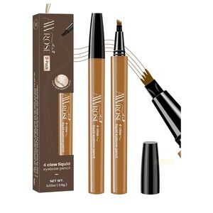 Eyebrow Pencil, 2 Pack 3D Microblading 4-Tip Eyebrow Pen, Magic Precise
